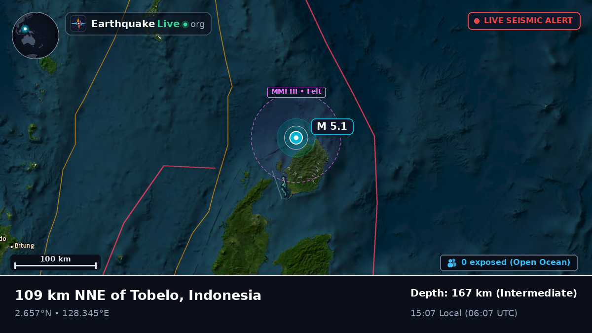 Off the coast of Ternate, Indonesia