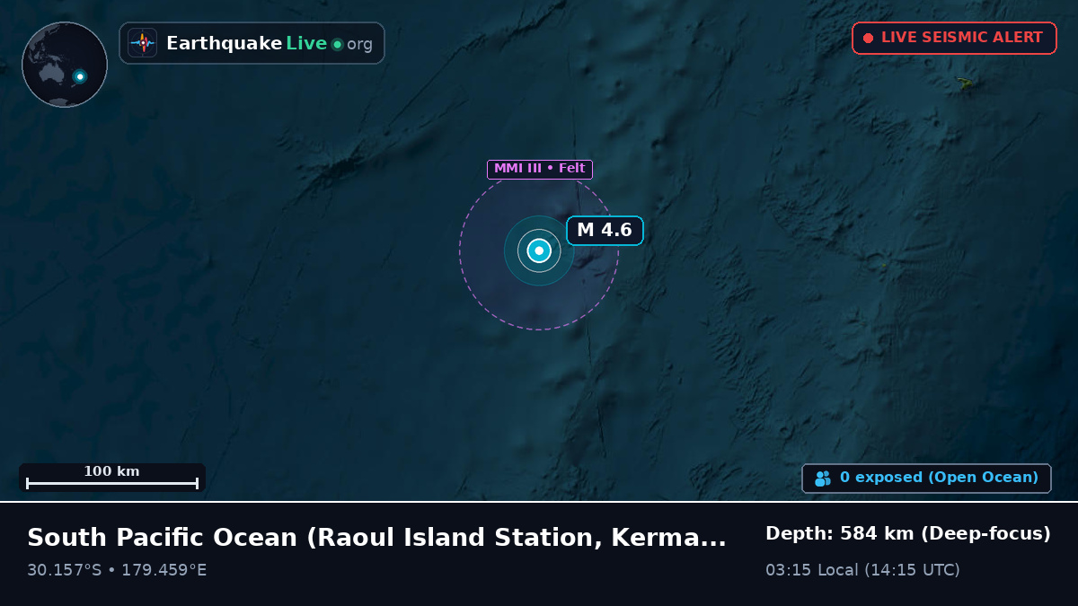 South Pacific Ocean (Kermadec Islands)