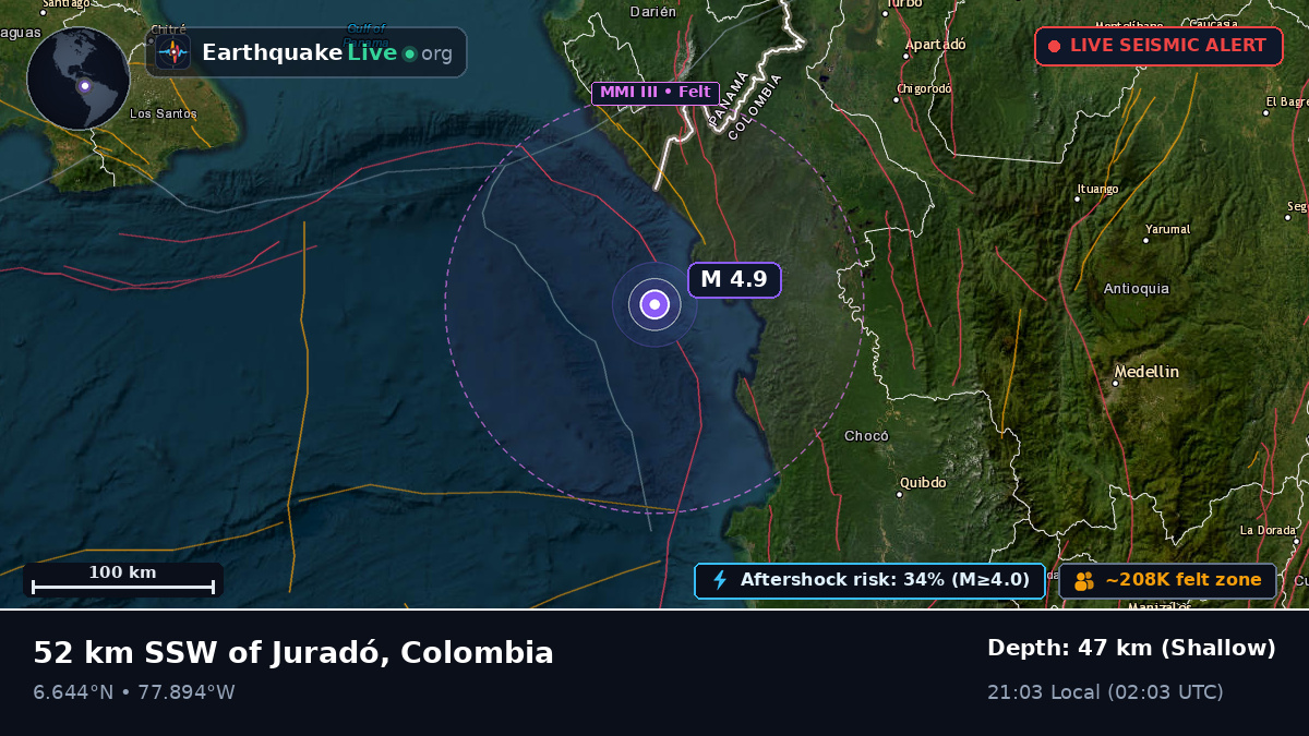 Off the coast of Quibdó, Colombia