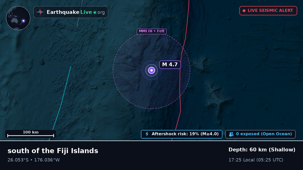 South Pacific Ocean (Kermadec Islands)