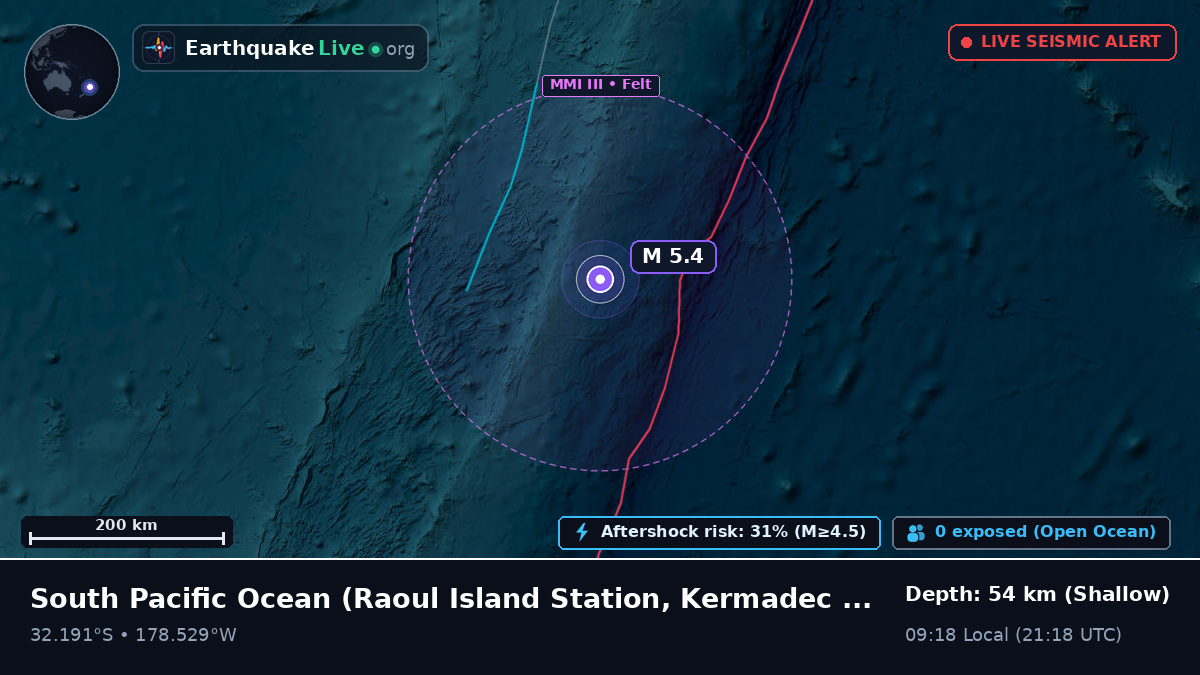 South Pacific Ocean (Kermadec Islands)