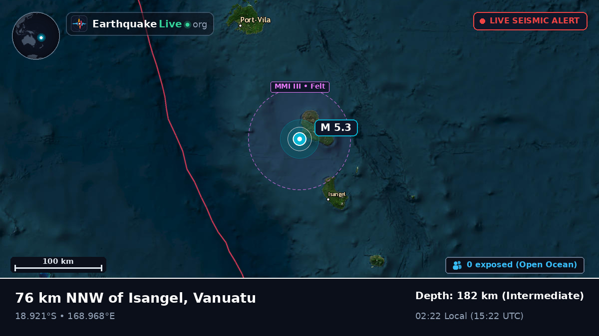 Off the coast of Port Vila, Vanuatu