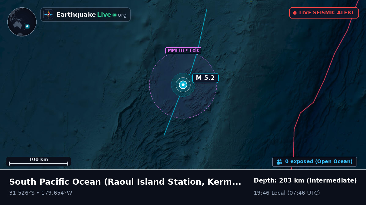 South Pacific Ocean (Kermadec Islands)