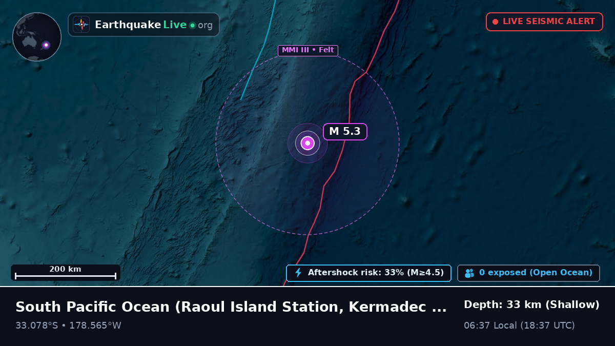 South Pacific Ocean (Kermadec Islands)