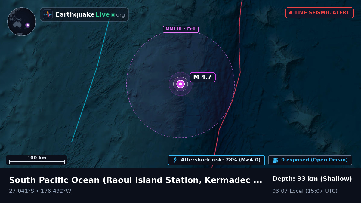 South Pacific Ocean (Kermadec Islands)