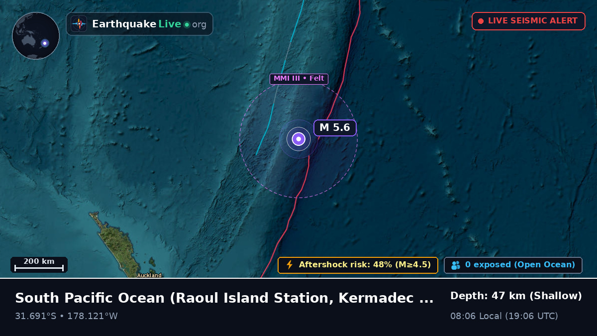 South Pacific Ocean (Kermadec Islands)