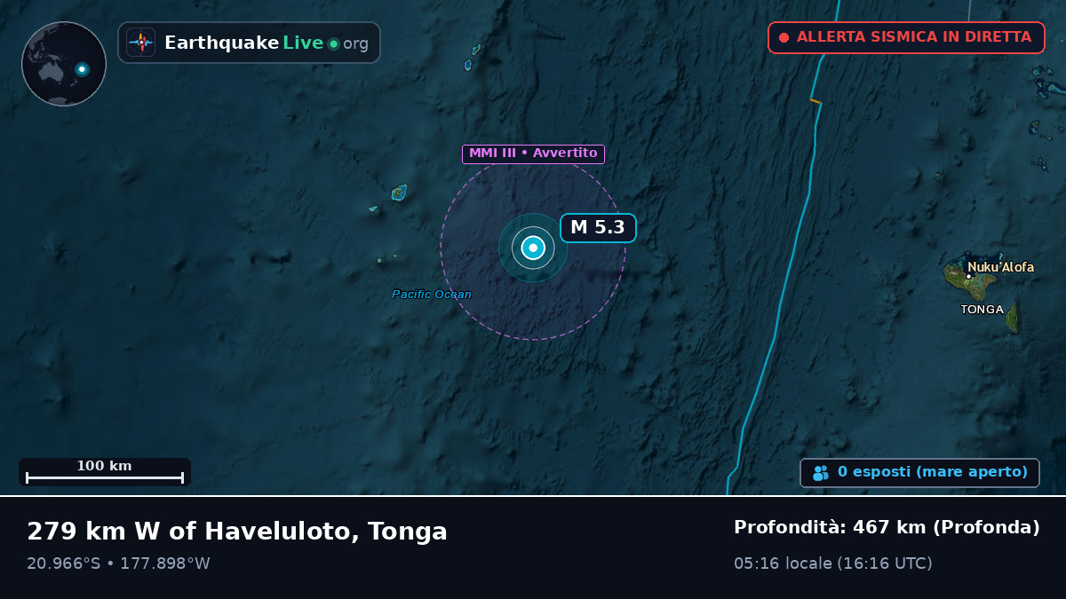 Oceano Pacifico meridionale (Tonga)
