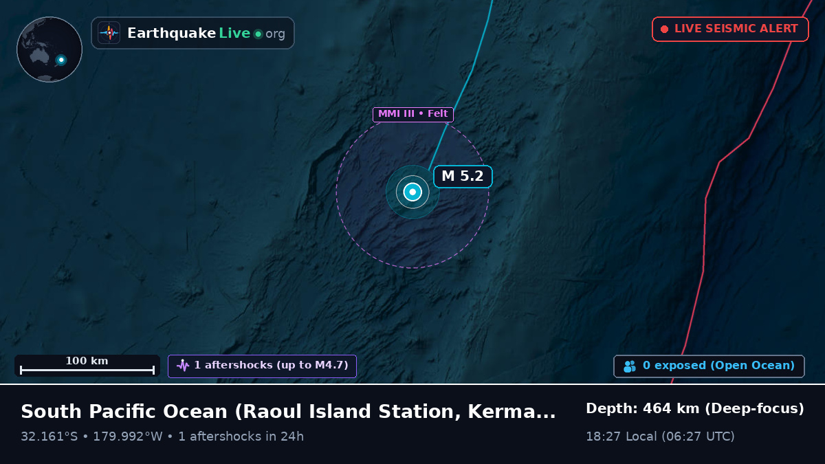 South Pacific Ocean (Kermadec Islands)
