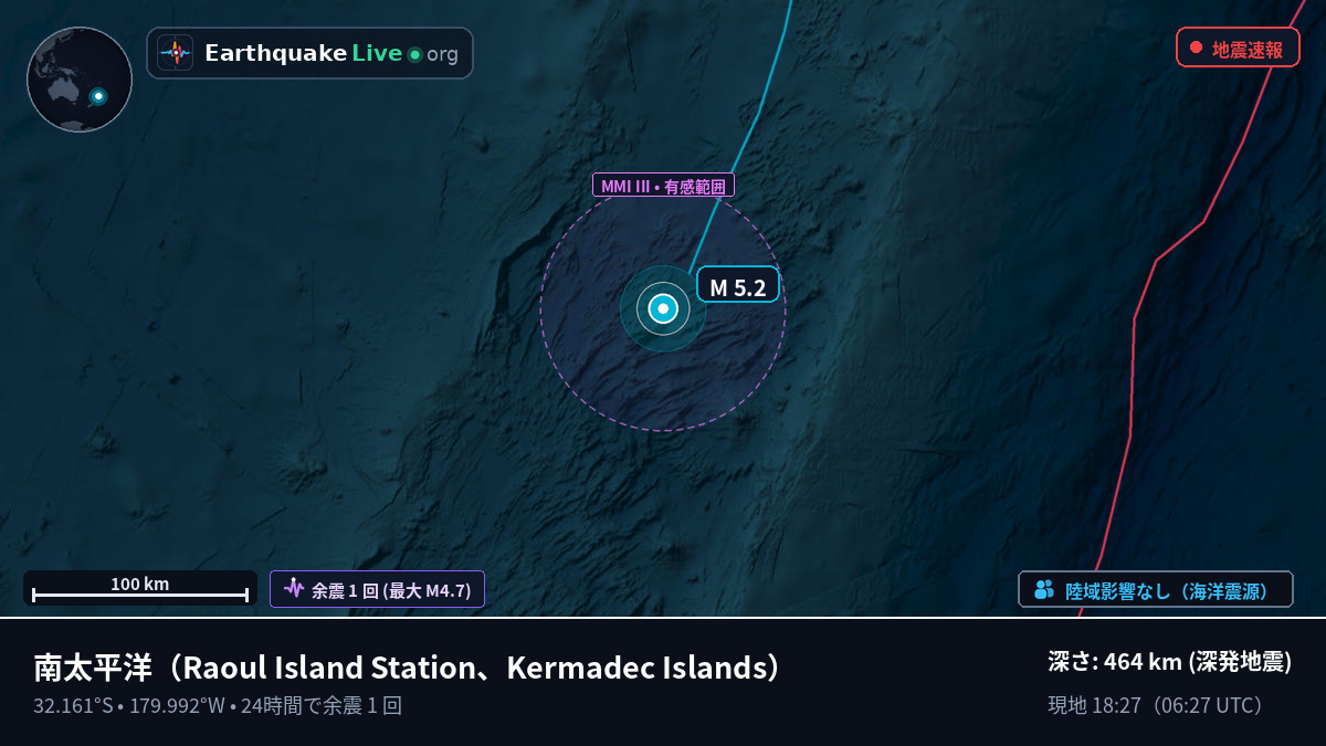 南太平洋 (Kermadec Islands)