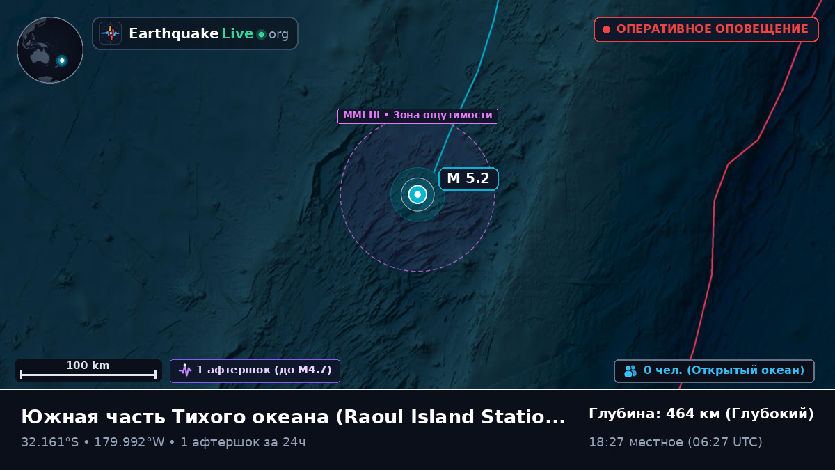 Южная часть Тихого океана (Kermadec Islands)