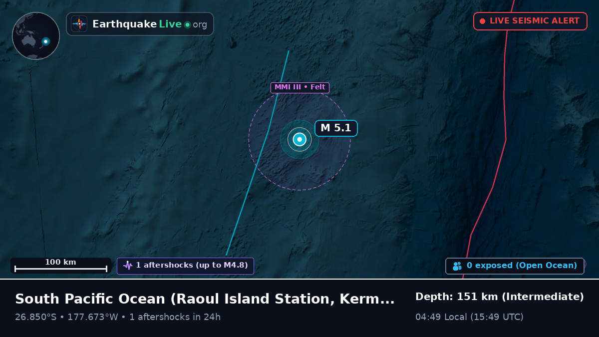 South Pacific Ocean (Kermadec Islands)