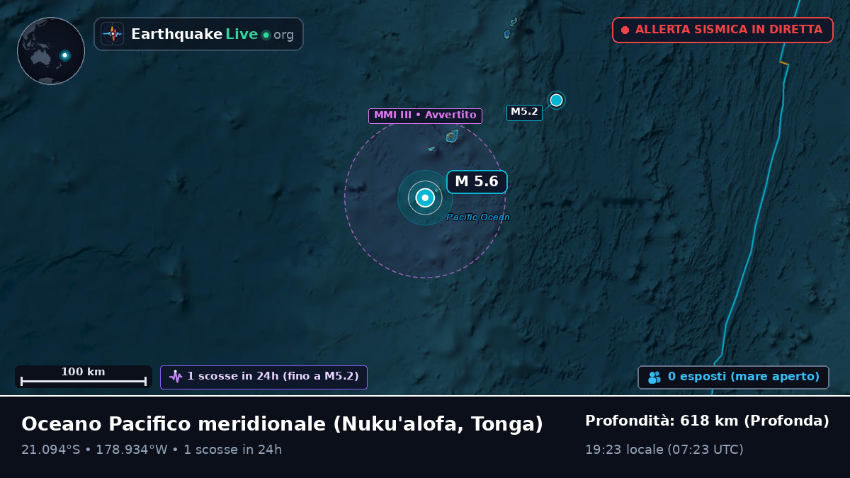 Oceano Pacifico meridionale (Tonga)
