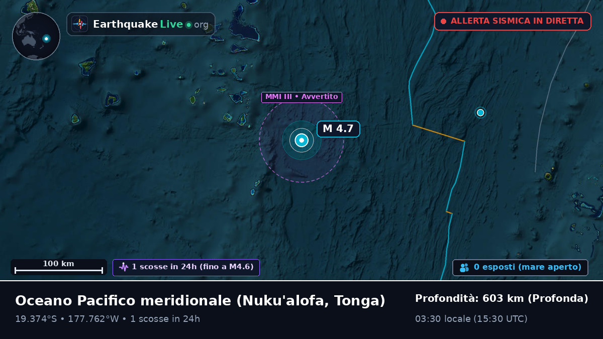 Oceano Pacifico meridionale (Tonga)