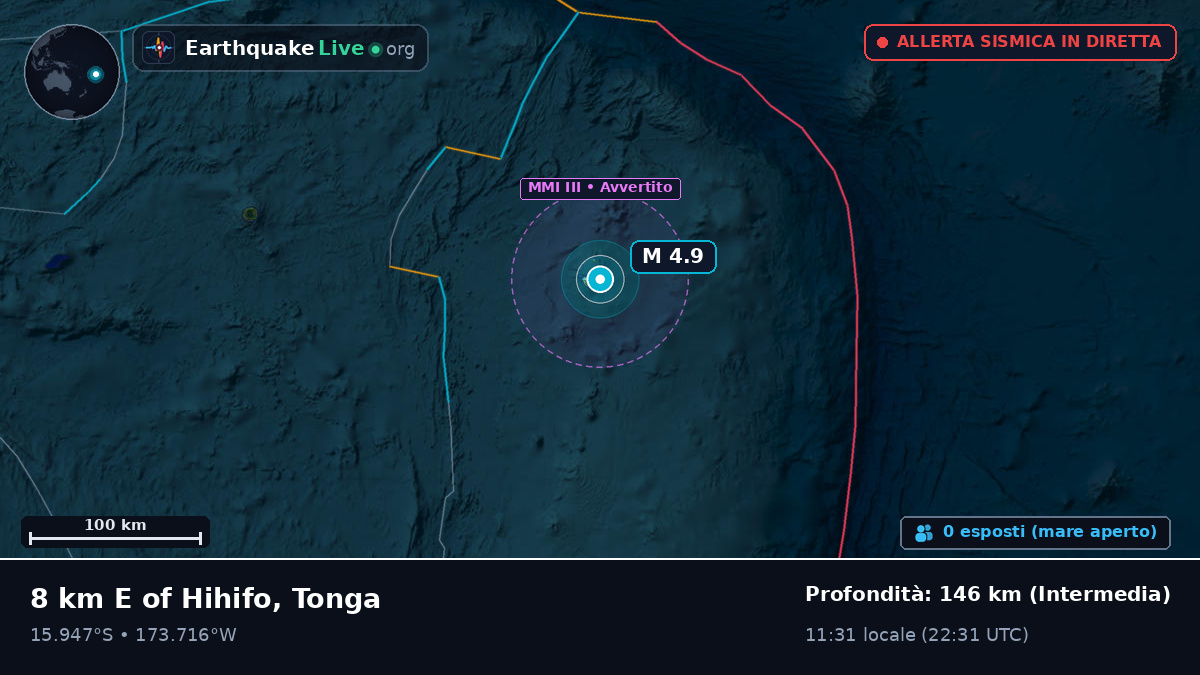 Oceano Pacifico meridionale (Tonga)