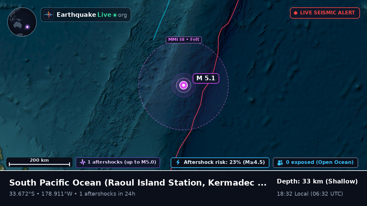 South Pacific Ocean (Kermadec Islands)