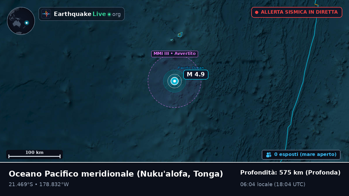 Oceano Pacifico meridionale (Tonga)