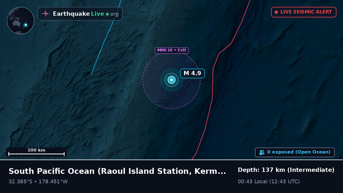 South Pacific Ocean (Kermadec Islands)