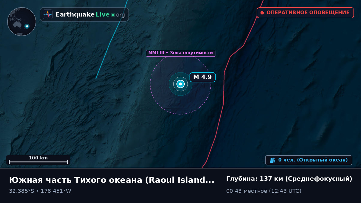 Южная часть Тихого океана (Kermadec Islands)