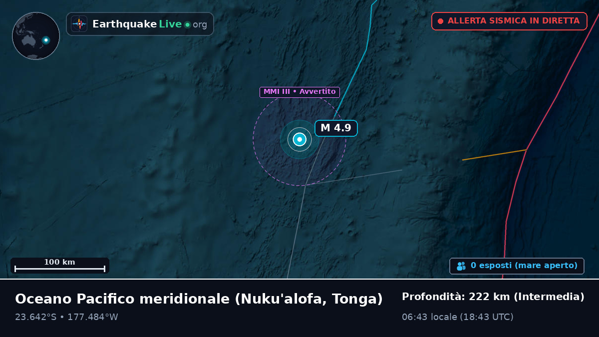 Oceano Pacifico meridionale (Tonga)