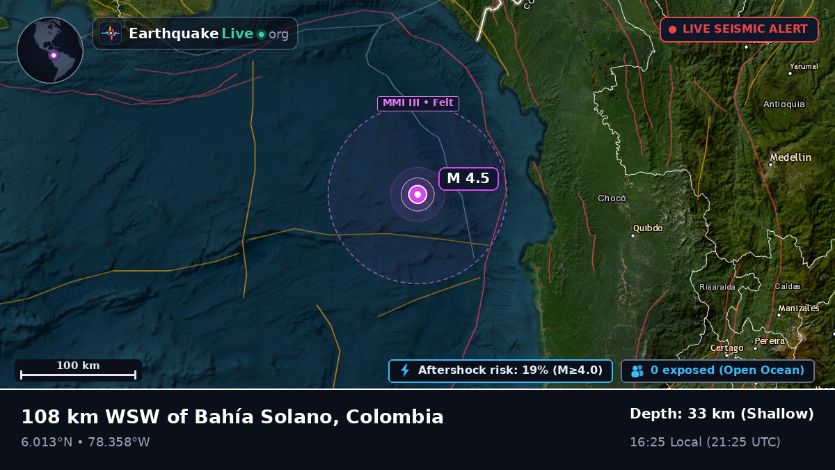 Off the coast of Quibdó, Colombia