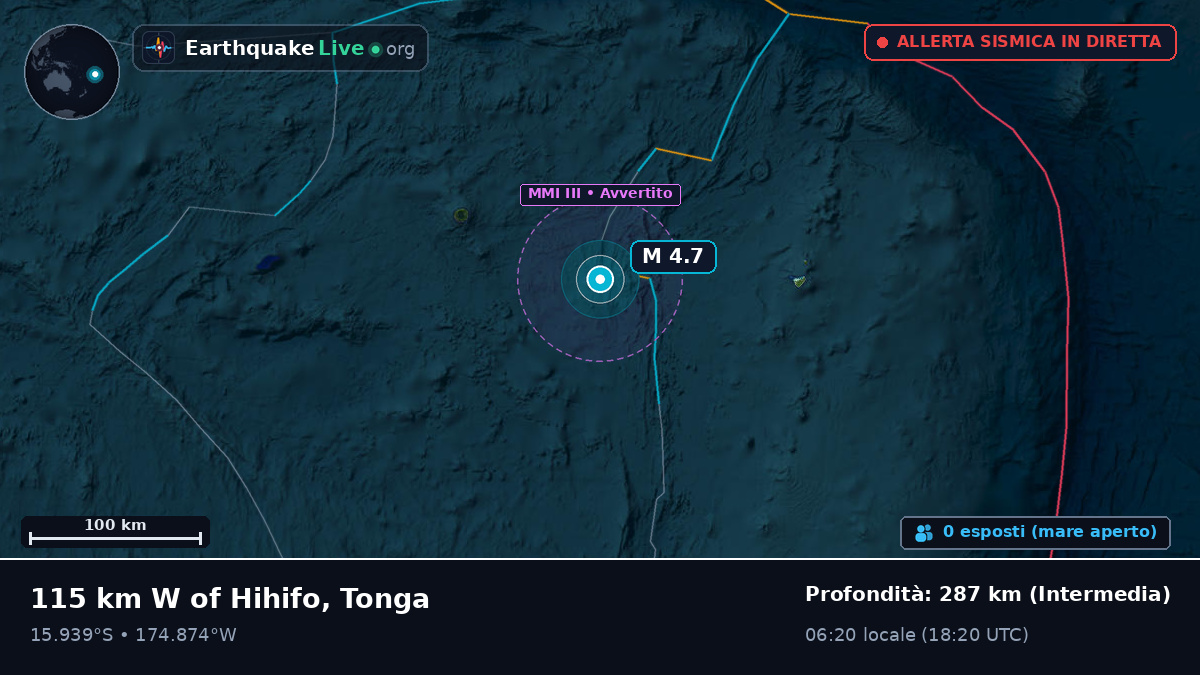Oceano Pacifico meridionale (Tonga)
