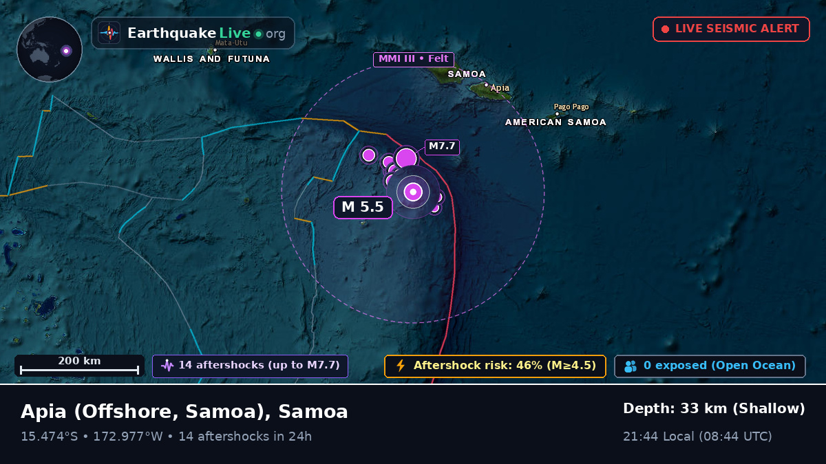 Off the coast of Apia, Samoa
