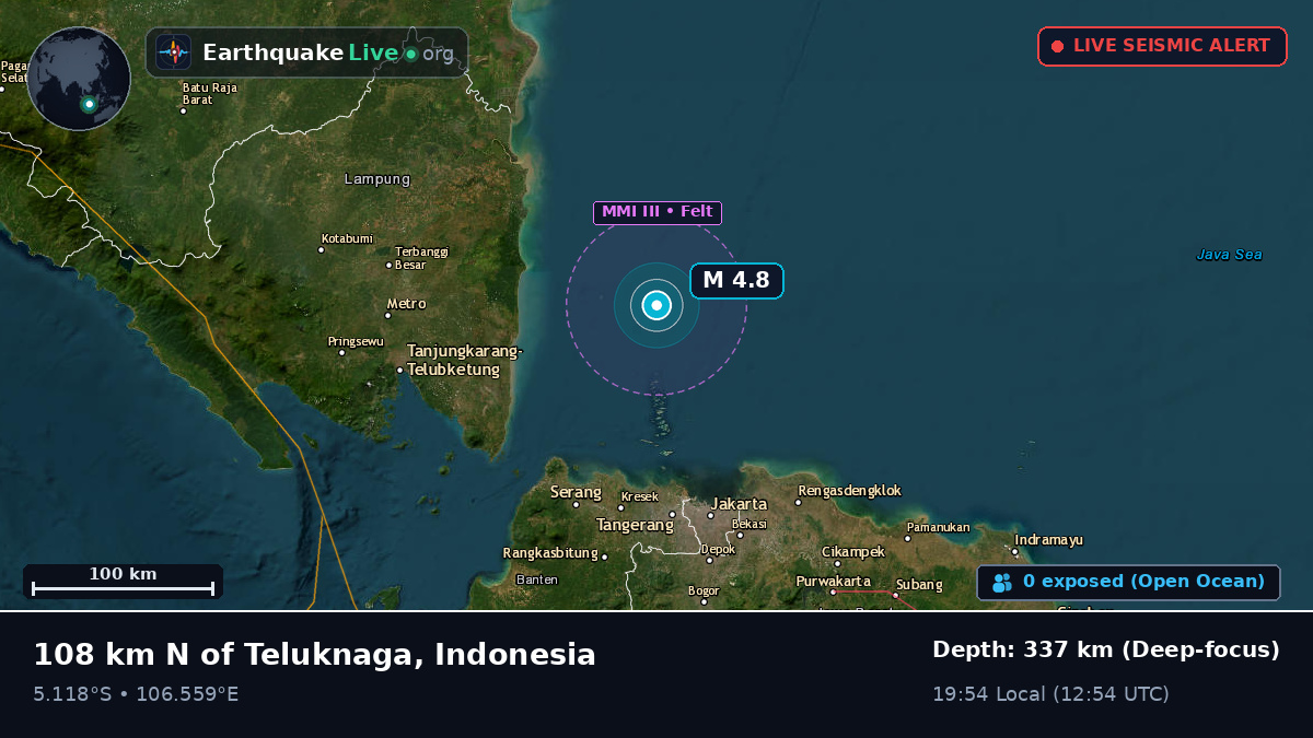 Off the coast of Serang, Indonesia