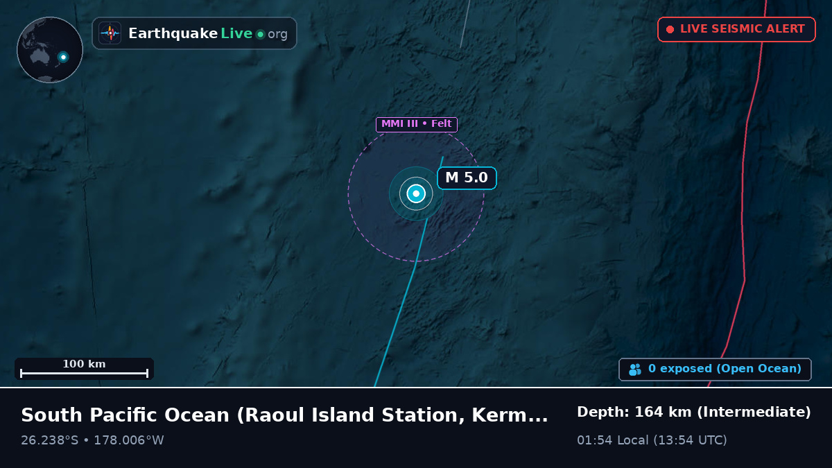 South Pacific Ocean (Kermadec Islands)