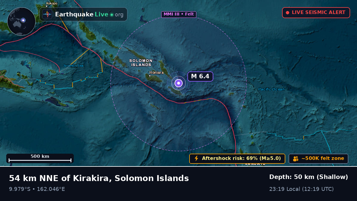 Off the coast of Honiara, Solomon Islands