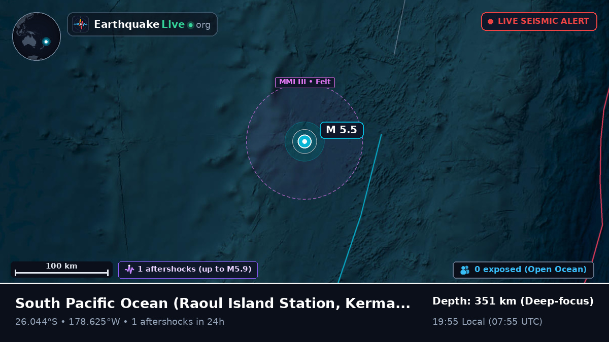 South Pacific Ocean (Kermadec Islands)