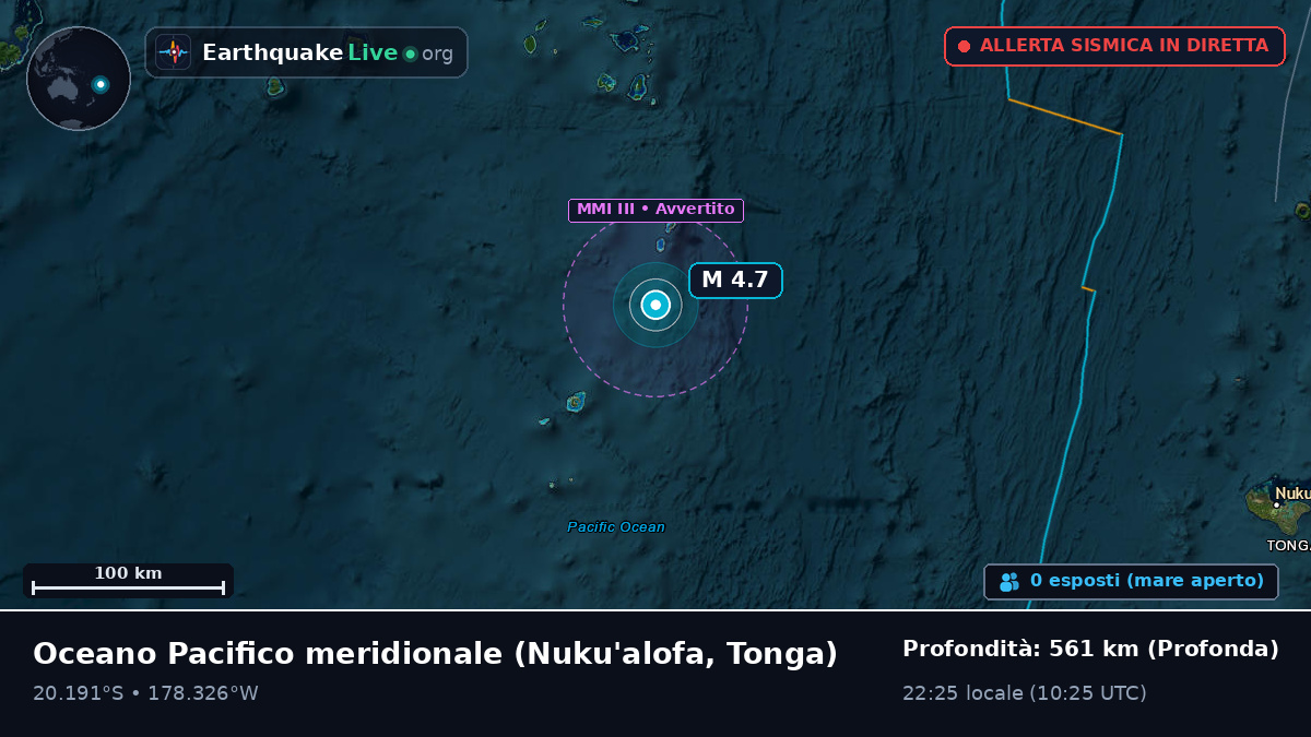 Oceano Pacifico meridionale (Tonga)