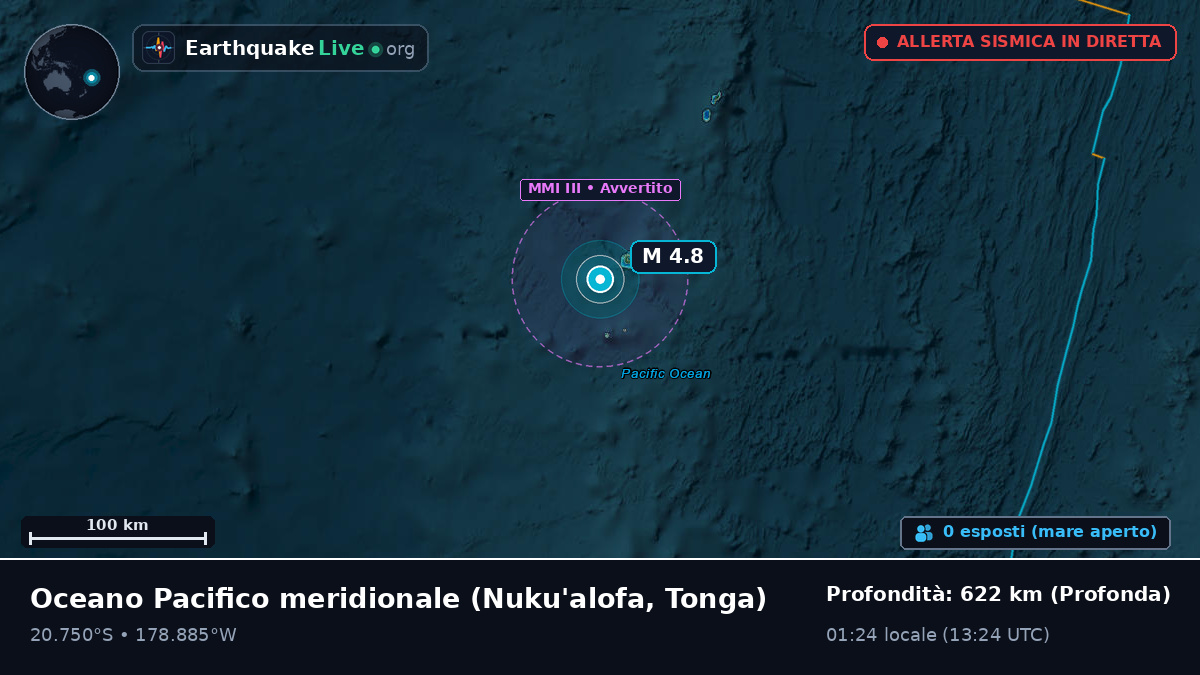 Oceano Pacifico meridionale (Tonga)