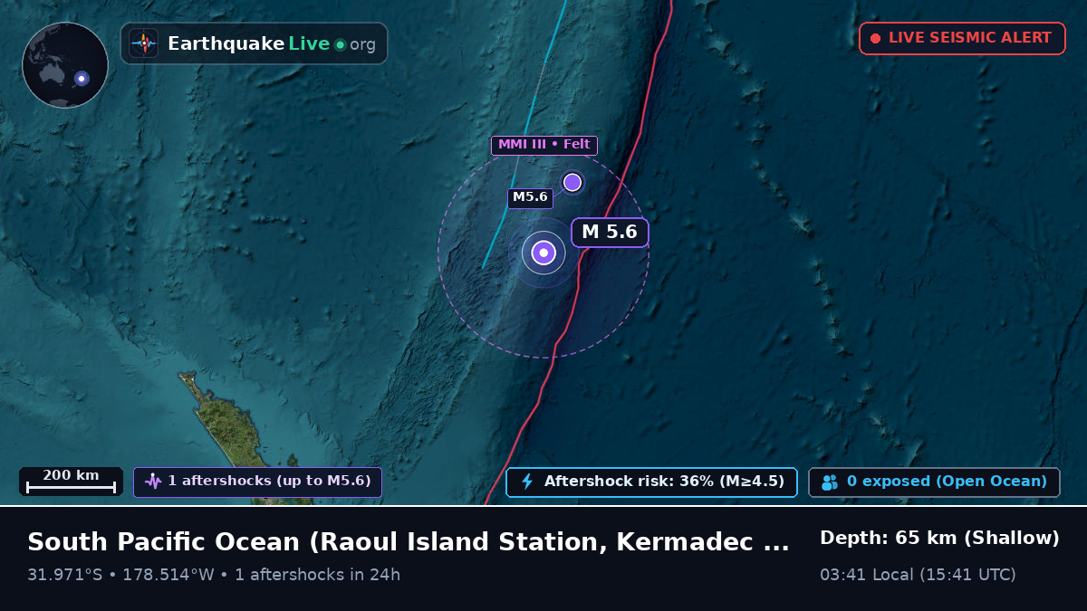 South Pacific Ocean (Kermadec Islands)