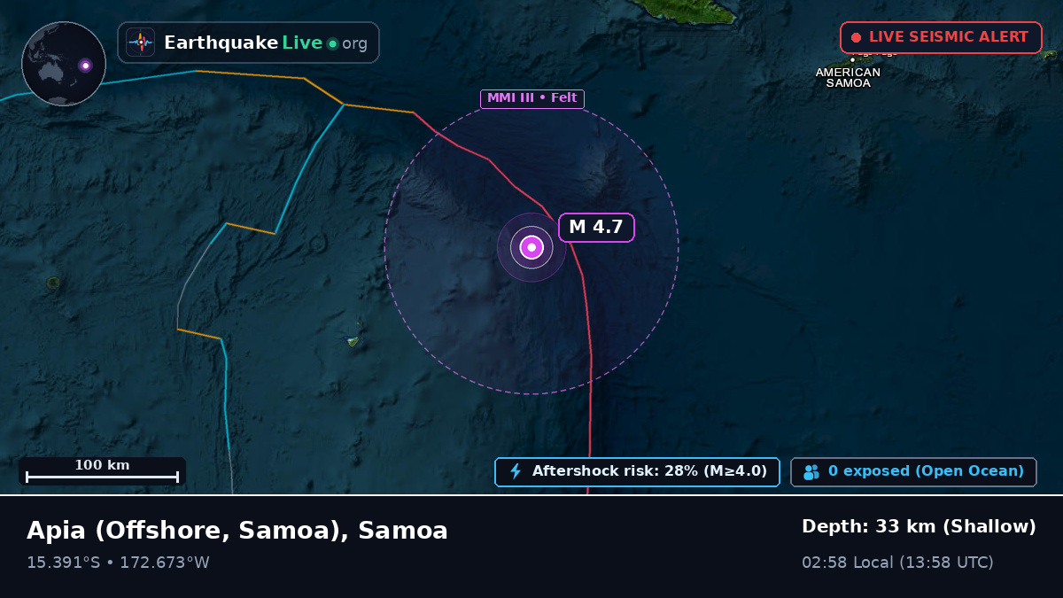 Off the coast of Apia, Samoa