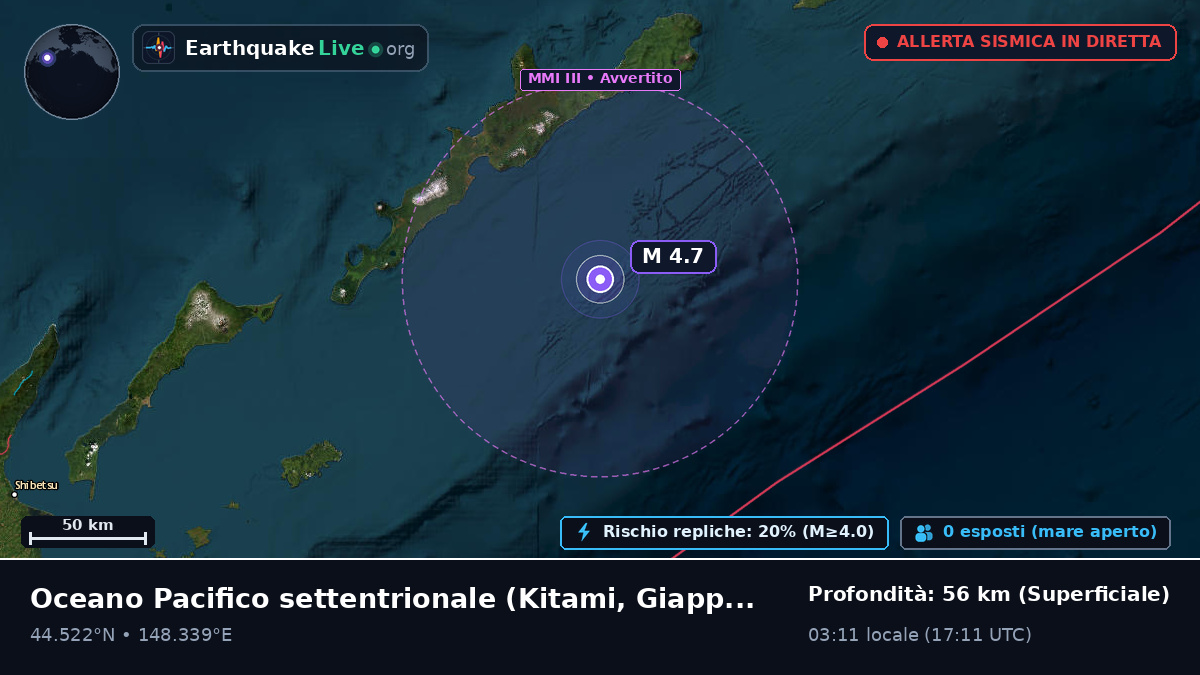 Oceano Pacifico settentrionale (Giappone)