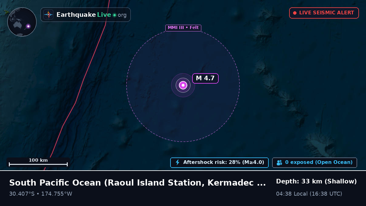 South Pacific Ocean (Kermadec Islands)