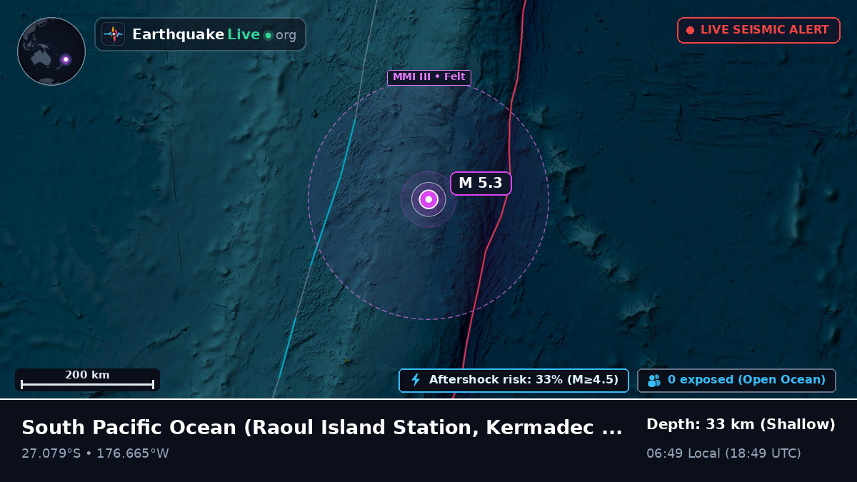 South Pacific Ocean (Kermadec Islands)