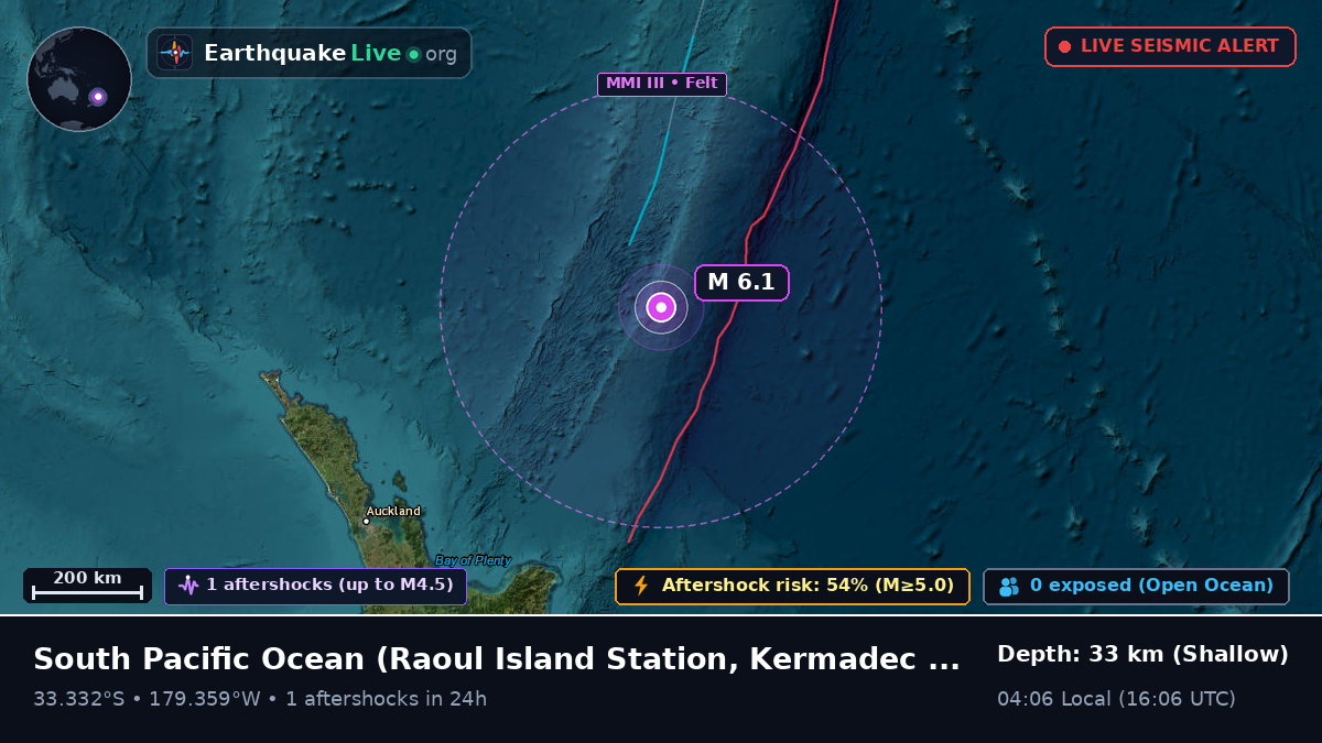South Pacific Ocean (Kermadec Islands)