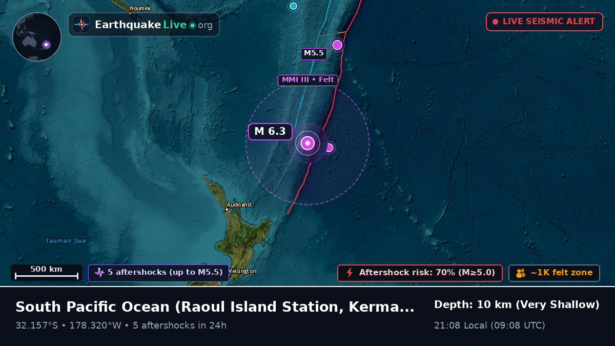 South Pacific Ocean (Kermadec Islands)