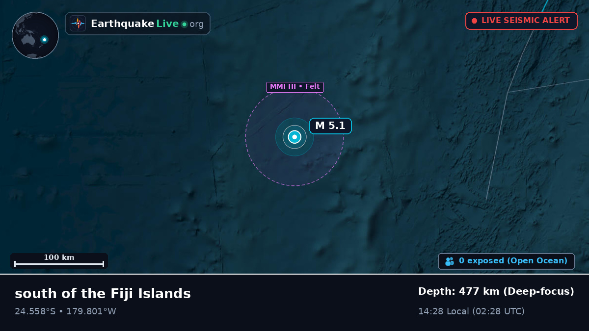 South Pacific Ocean (Kermadec Islands)
