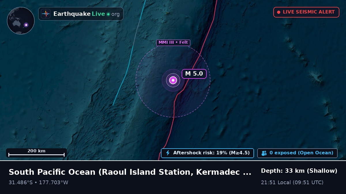 South Pacific Ocean (Kermadec Islands)