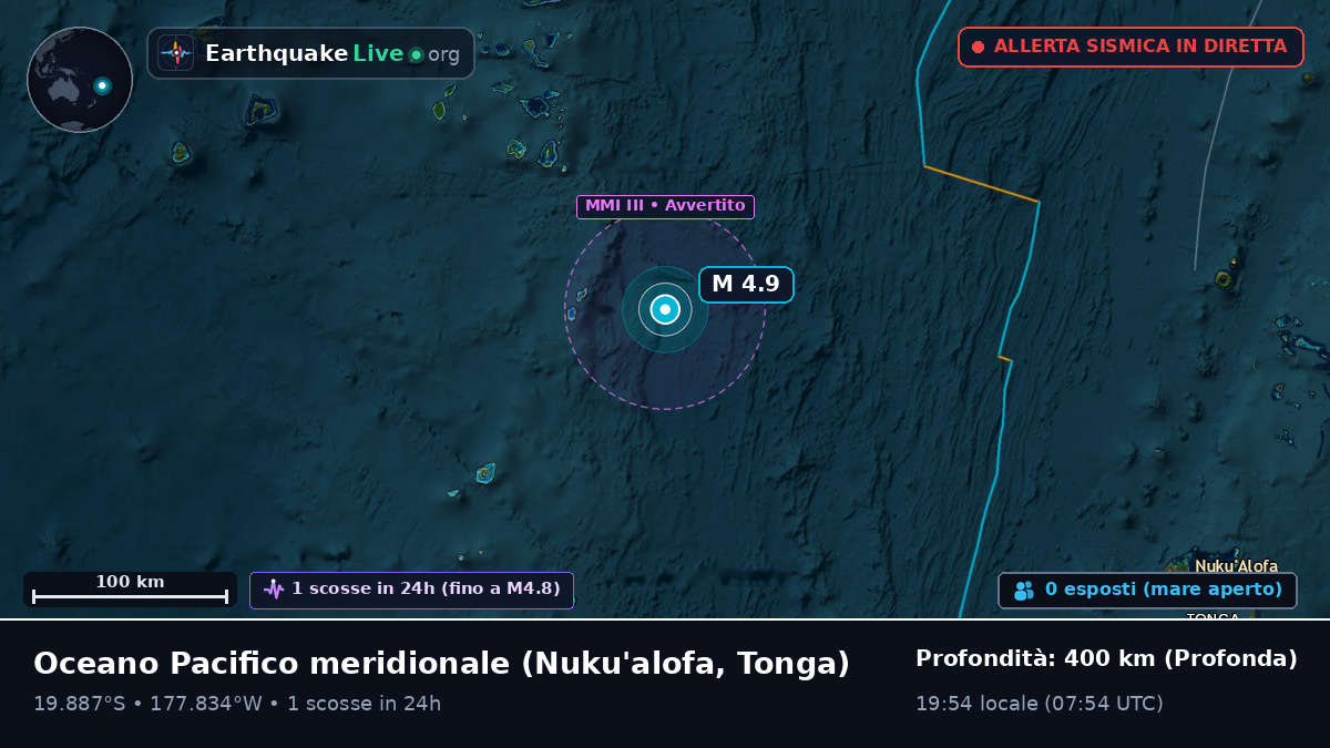 Oceano Pacifico meridionale (Tonga)