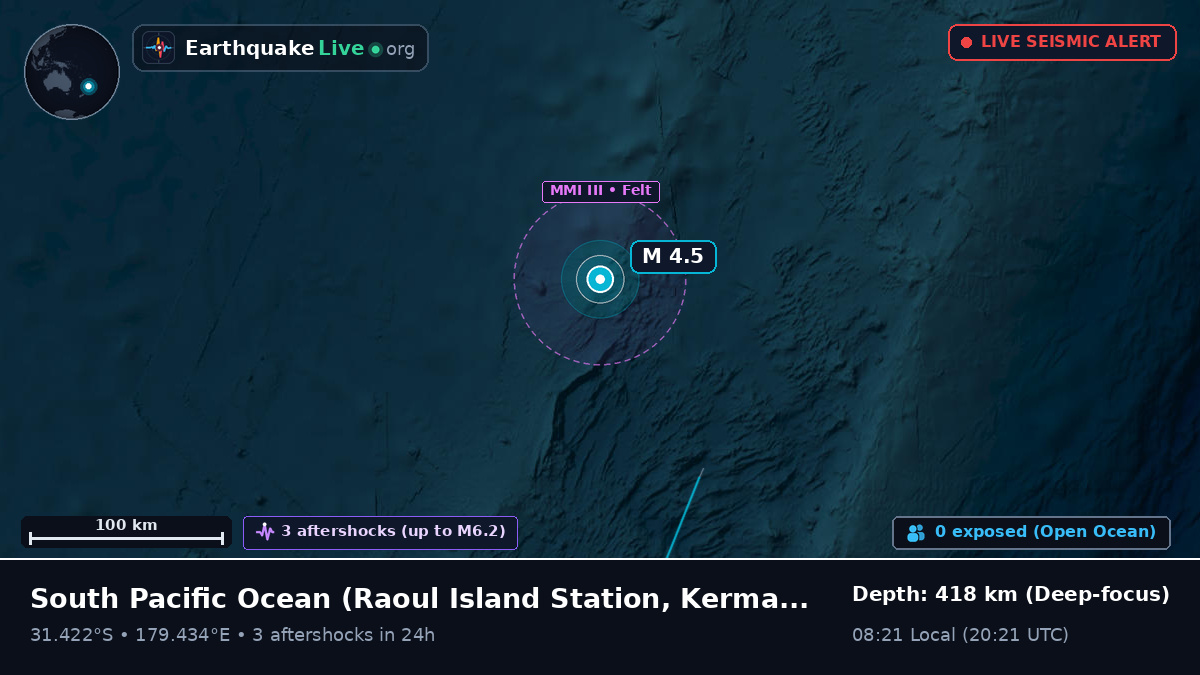 South Pacific Ocean (Kermadec Islands)