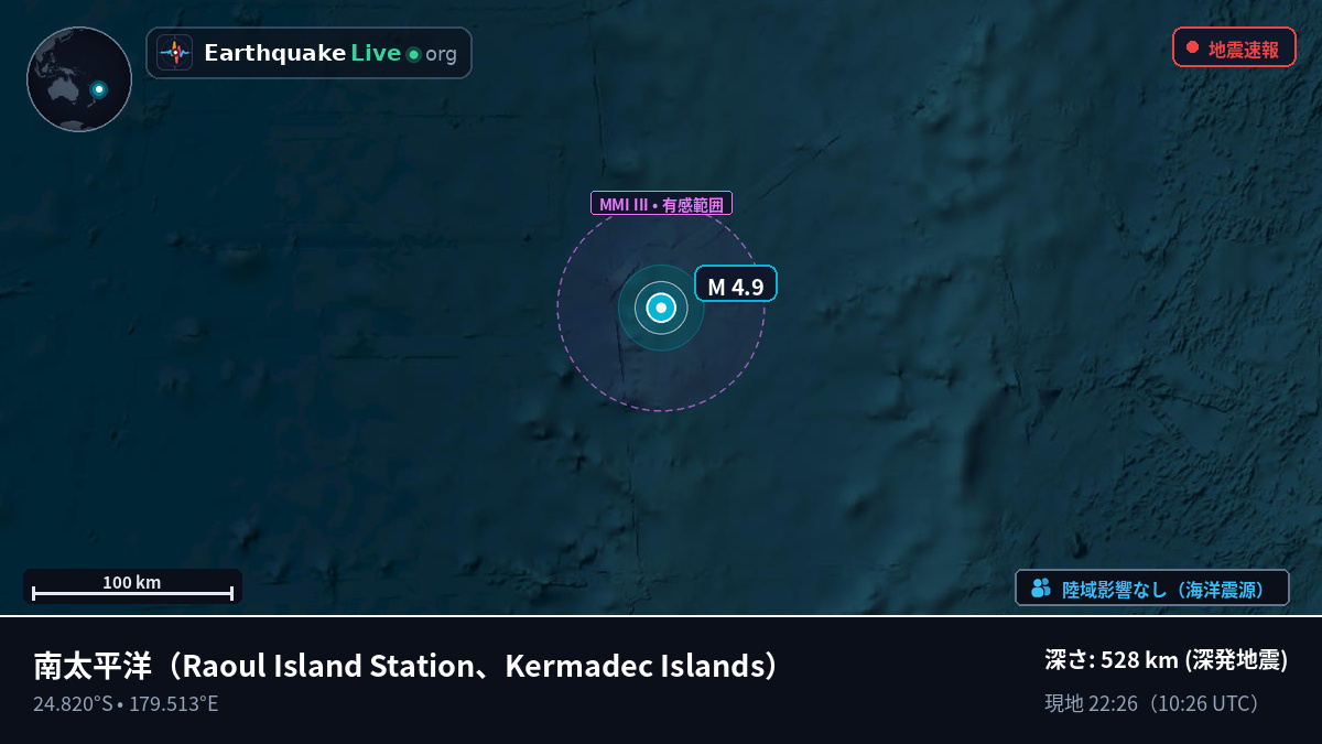 南太平洋 (Kermadec Islands)