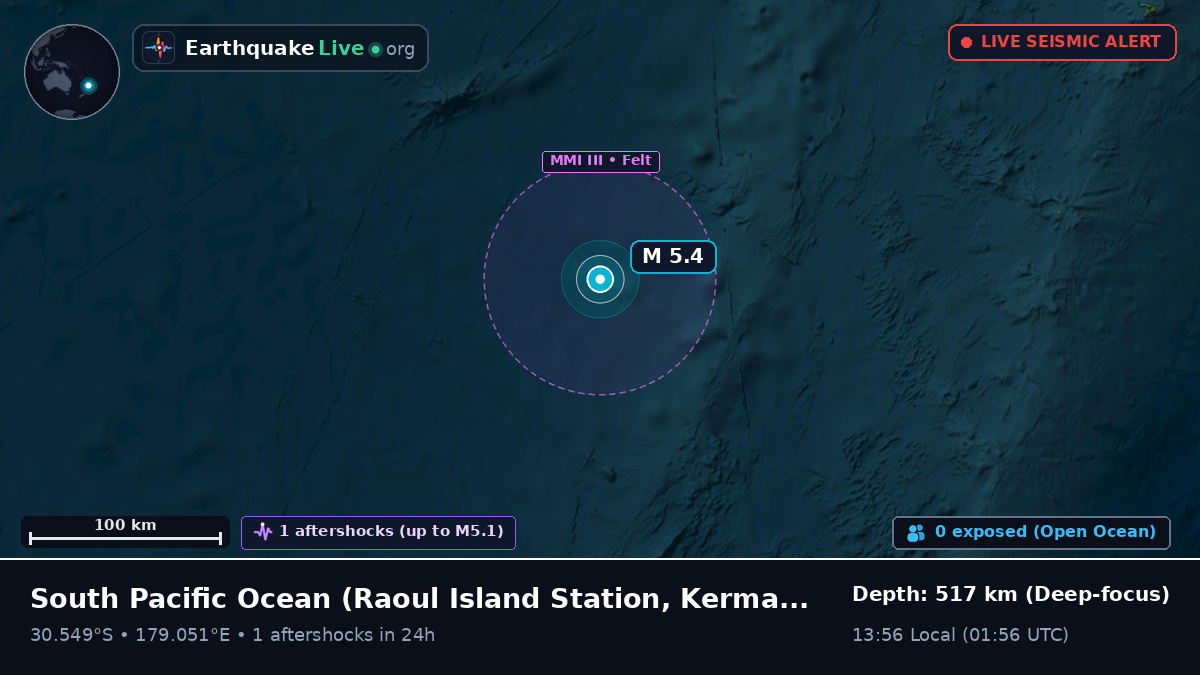 South Pacific Ocean (Kermadec Islands)
