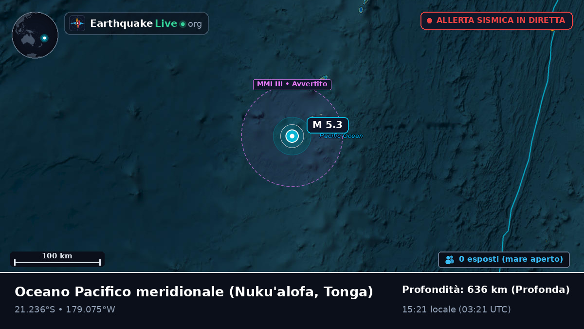 Oceano Pacifico meridionale (Tonga)