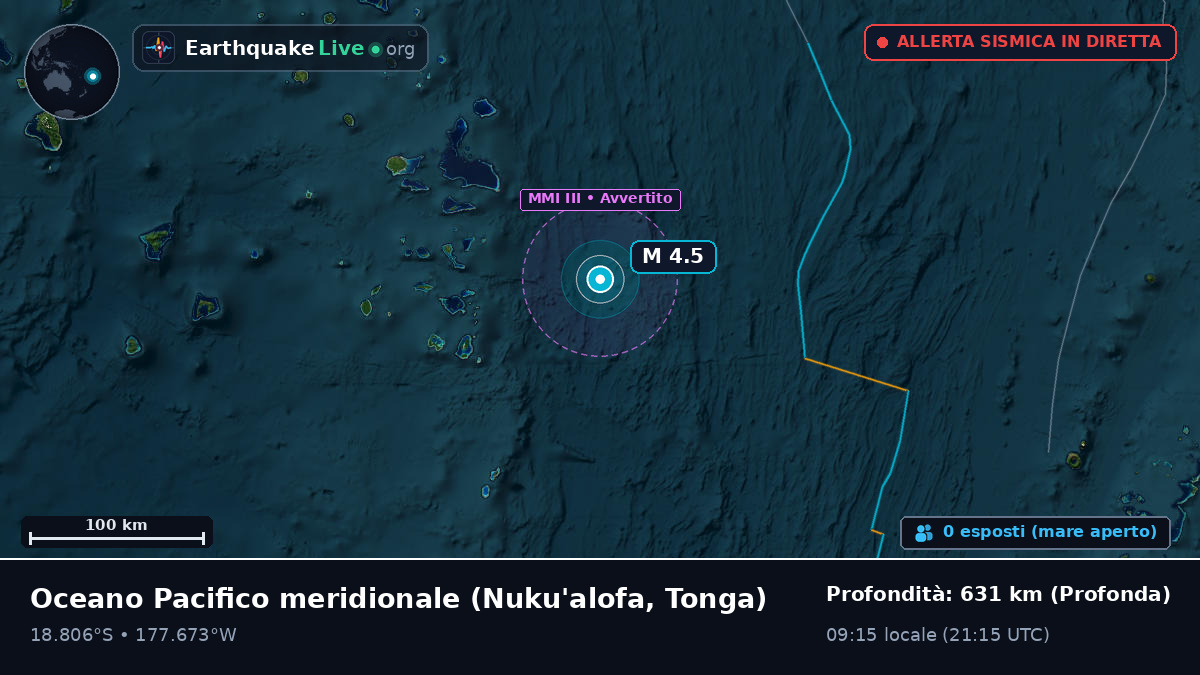 Oceano Pacifico meridionale (Tonga)