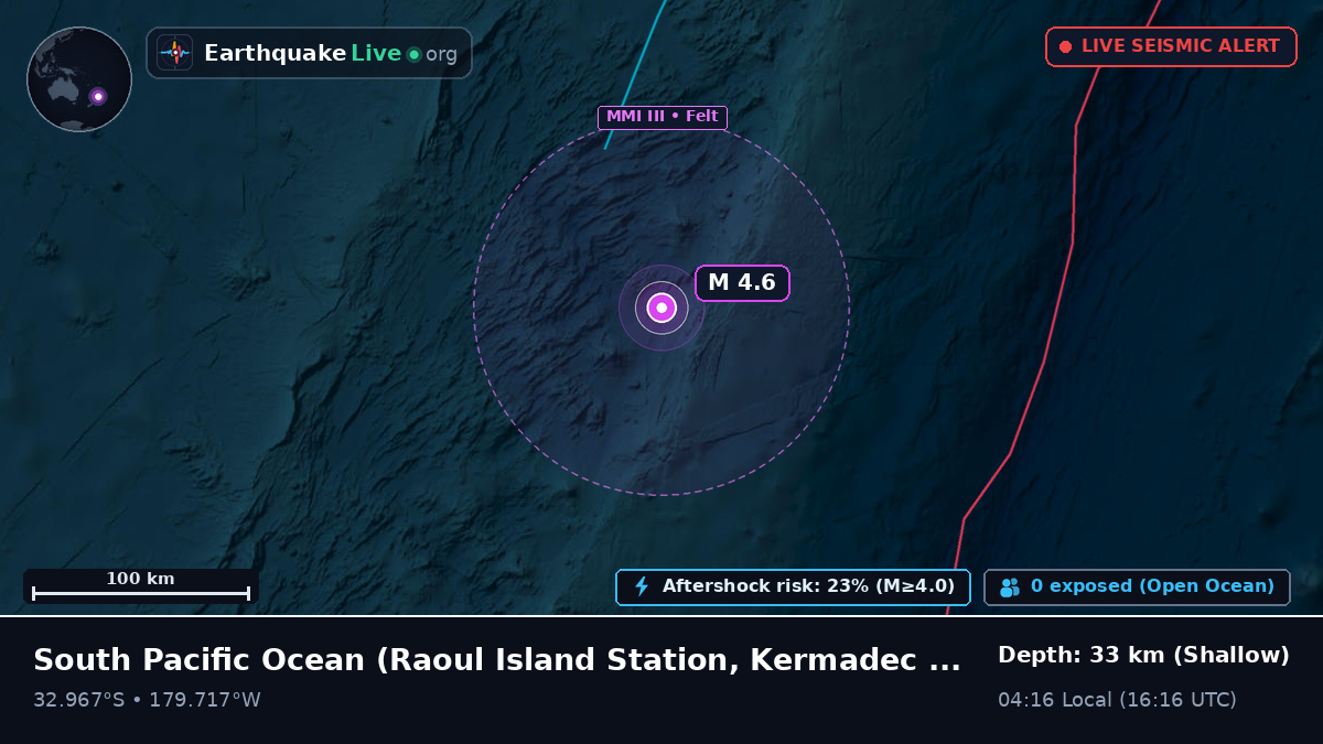 South Pacific Ocean (Kermadec Islands)