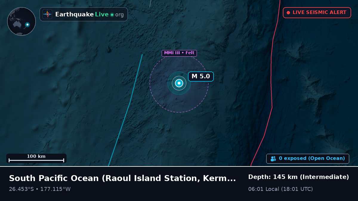 South Pacific Ocean (Kermadec Islands)