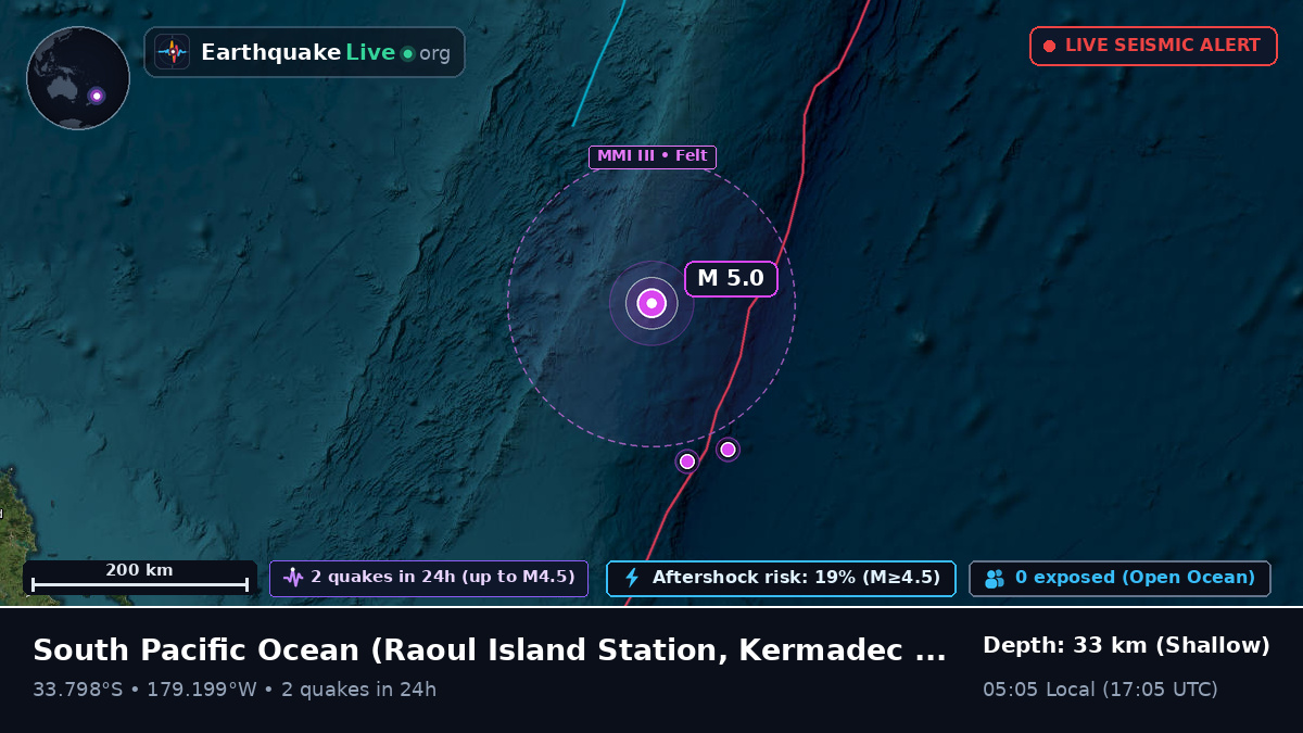 South Pacific Ocean (Kermadec Islands)